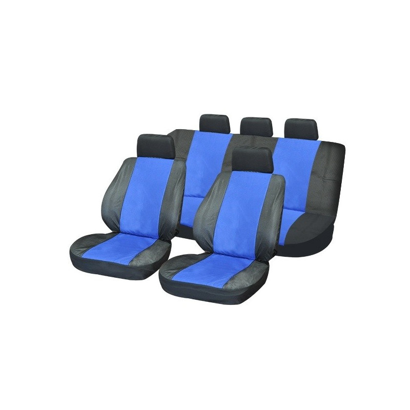 huse scaune auto compatibile VW Passat B7 2010-2015 - Culoare: negru + albastru