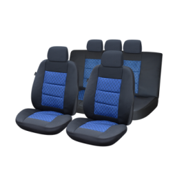 huse scaune auto compatibile MERCEDES Clasa C W203 2000-2007 - Culoare: negru + albastru