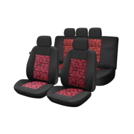 huse scaune auto compatibile MERCEDES Clasa C W203 2000-2007 - Culoare: negru + rosu