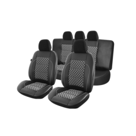 huse scaune auto compatibile MERCEDES Clasa C W203 2000-2007 - Exclusive Leather Premium - Culoare: negru + gri