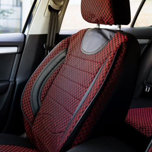 Set huse scaune auto compatibile AUDI A3 (8L) 1996-2003 - City - Culoare: negru + rosu Set huse scaune auto compatibile AUDI A3 (8L) 1996-2003 - City - Culoare: negru + rosu