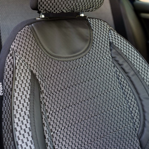 Set huse scaune auto compatibile AUDI A4 B6 2000-2006 - City - Culoare: negru + gri