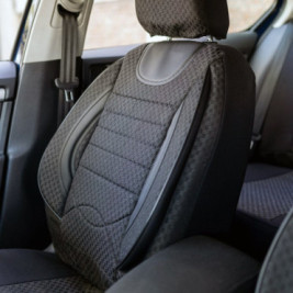 Set huse scaune auto compatibile CHEVROLET Aveo I (T200/T250) 2002-2012 - City - Culoare: negru + gri