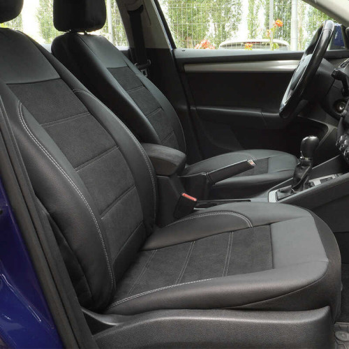 Set huse scaune auto compatibile LAND ROVER Freelander II 2006-2014 (4 usi) - Exclusive Leather King - Culoare: negru