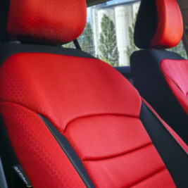 Set huse scaune auto compatibile AUDI A4 B6 2000-2006 - Urban - Culoare: negru + rosu