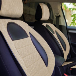 Set huse scaune auto compatibile SEAT Ibiza III 2002-2008 - Racing - Culoare: negru + bej