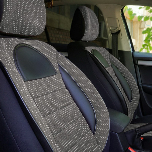 Set huse scaune auto compatibile SEAT Cordoba II 2002-2010 - Racing - Culoare: negru + gri