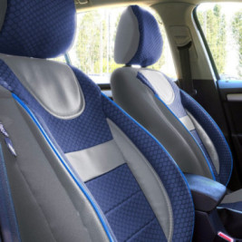 Set huse scaune auto compatibile SKODA Octavia II 2004-2013 - Dynamic - Culoare: gri + albastru