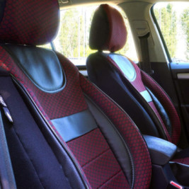 Set huse scaune auto compatibile AUDI A4 B6 2000-2006 - Dynamic - Culoare: negru + rosu