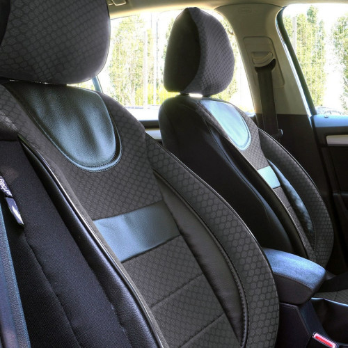 Set huse scaune auto compatibile SKODA Superb II 2008-2015 - Dynamic - Culoare: negru + gri