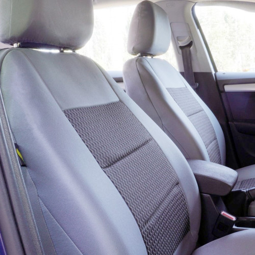 Set huse scaune auto compatibile DACIA Sandero II 2012-2020 - Premium Lux - (UMB3) Culoare: negru + gri