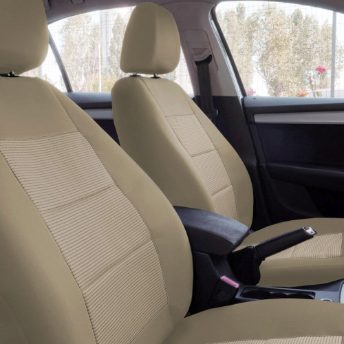 Set huse scaune auto compatibile DACIA Duster I 2010-2017 - Premium Lux - Culoare: bej