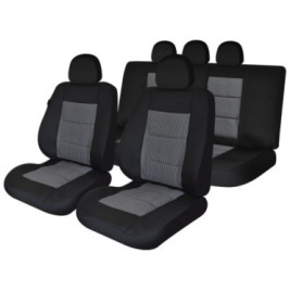 Set huse scaune auto compatibile SKODA Fabia II 2007-2014 - Premium Lux - (UMB1) Culoare: negru + gri