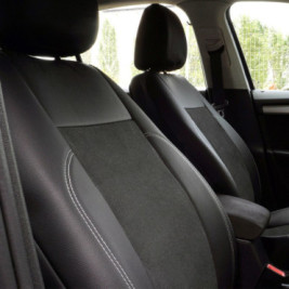 Set huse scaune auto compatibile OPEL Corsa C 2000-2007 - Exclusive Leather Lux - Culoare: negru