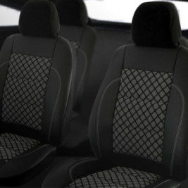 Set huse scaune auto compatibile SKODA Fabia I 1999-2007 - Exclusive Leather Premium - Culoare: negru + gri