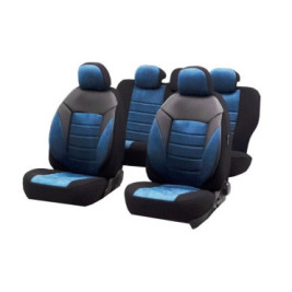 huse scaune auto compatibile AUDI A4 B6 2000-2006 - Culoare: negru + albastru