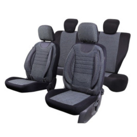 huse scaune auto compatibile SEAT Leon II 2005-2012 - Culoare: negru + gri
