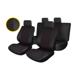 huse scaune auto compatibile DACIA Logan II 2012-2020 - Culoare: negru + rosu