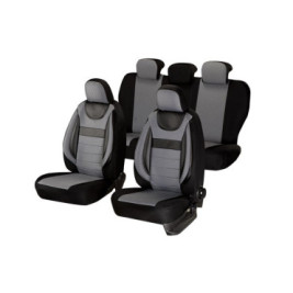 huse scaune auto compatibile AUDI A4 B6 2000-2006 - Culoare: negru + gri